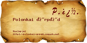Polonkai Árpád névjegykártya